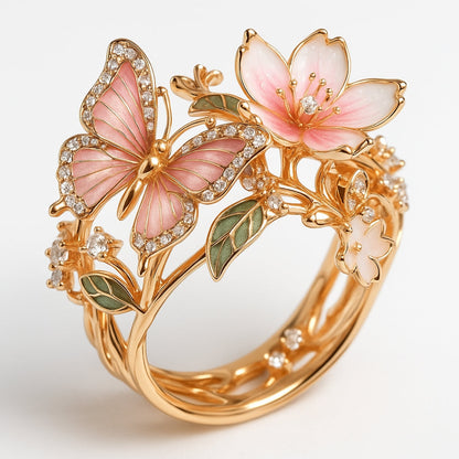 Bague Nature Papillon Lumineux Zirconia