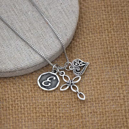 Collier Croix et cœur avec initiale