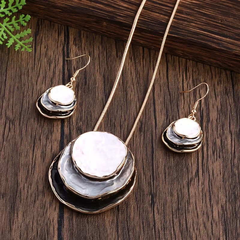 Ensemble collier et boucles d'oreilles bohème émaillé