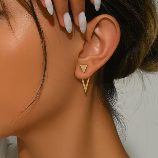 Boucles d'oreilles pendantes minimalistes élégantes en forme de triangle