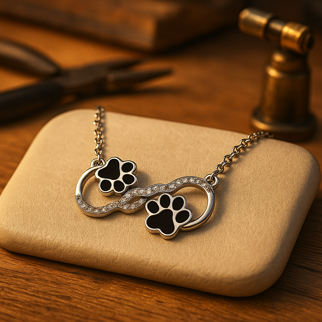 Collier Pendentif Symbole Infini avec Zircone