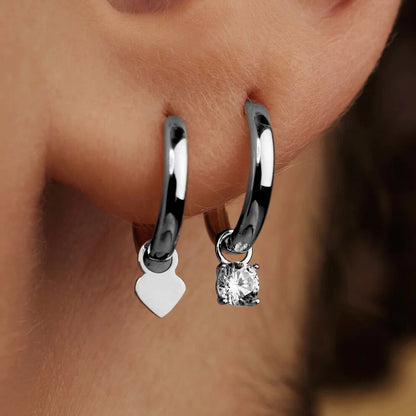 Boucles d'oreilles à Pierre Larmes de Lune | Or Blanc