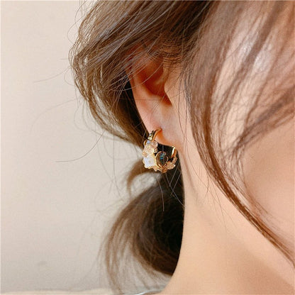 Boucles d'oreilles Fleur Vintage plaquées or