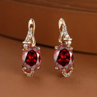 Crimson Twilight Boucles d'Oreilles Gouttes | Or