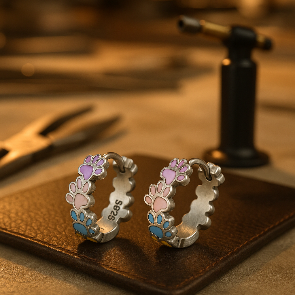 Tomettes Pattes Colorées Argent Sterling