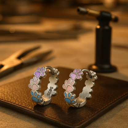 Tomettes Pattes Colorées Argent Sterling