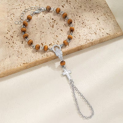 Bracelet chapelet Croix gothique