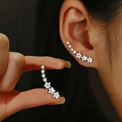 Boucles d'oreilles florales à paillettes