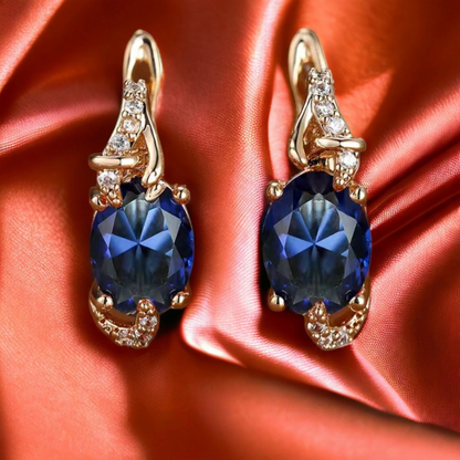 Boucles d'oreilles gouttes Royal Midnight | Or