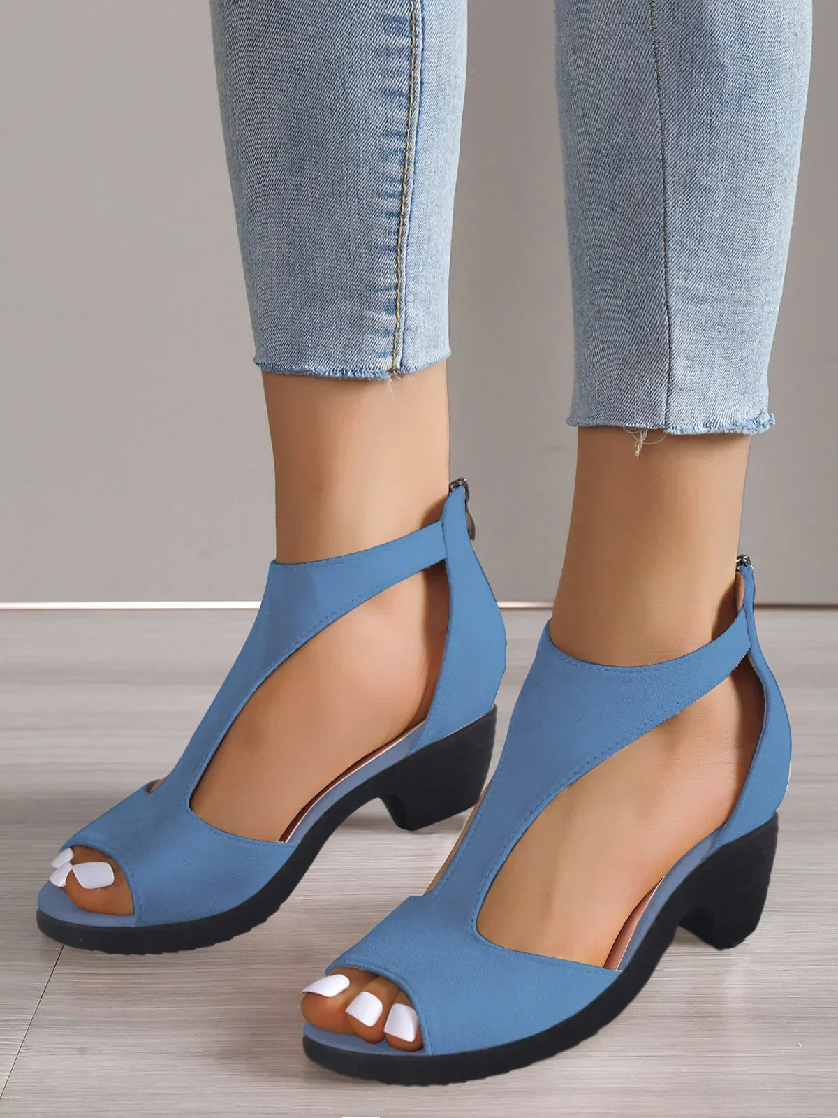 Daniela – Sandales à talon compensé avec fermeture éclair pour femme