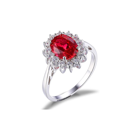 Minimalist Princess Cut Ruby Stud Earrings | Or Blanc