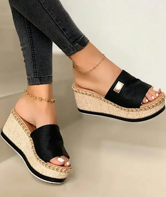Olivia – Sandales à coin et bout ouvert pour femme