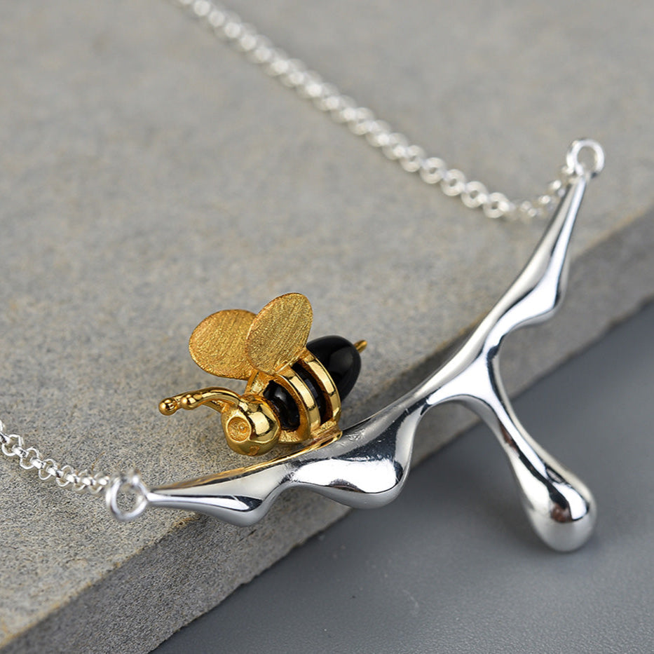 Collier Abeille et Goutte de Miel