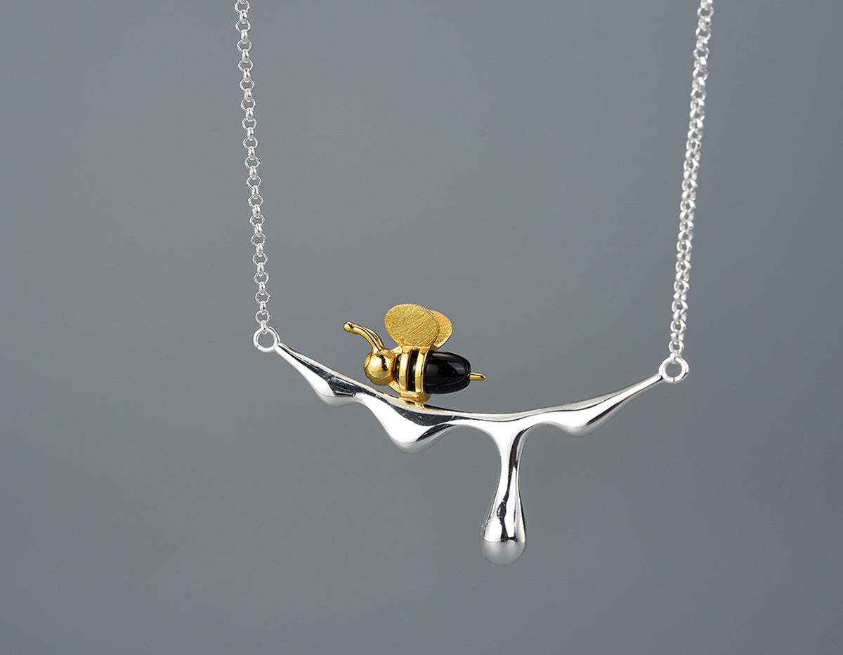 Collier Abeille et Goutte de Miel