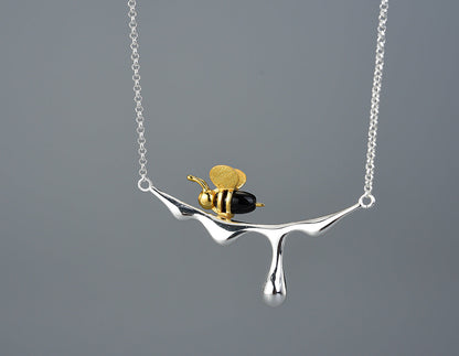 Collier Abeille et Goutte de Miel