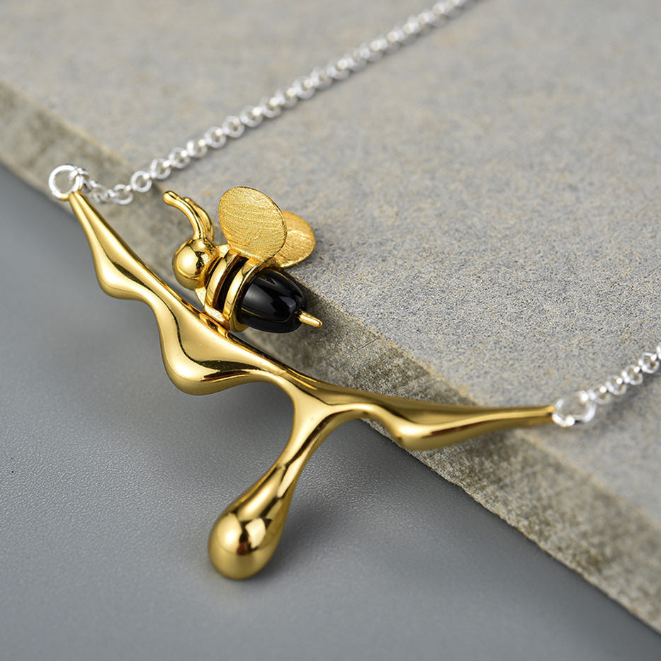 Collier Abeille et Goutte de Miel