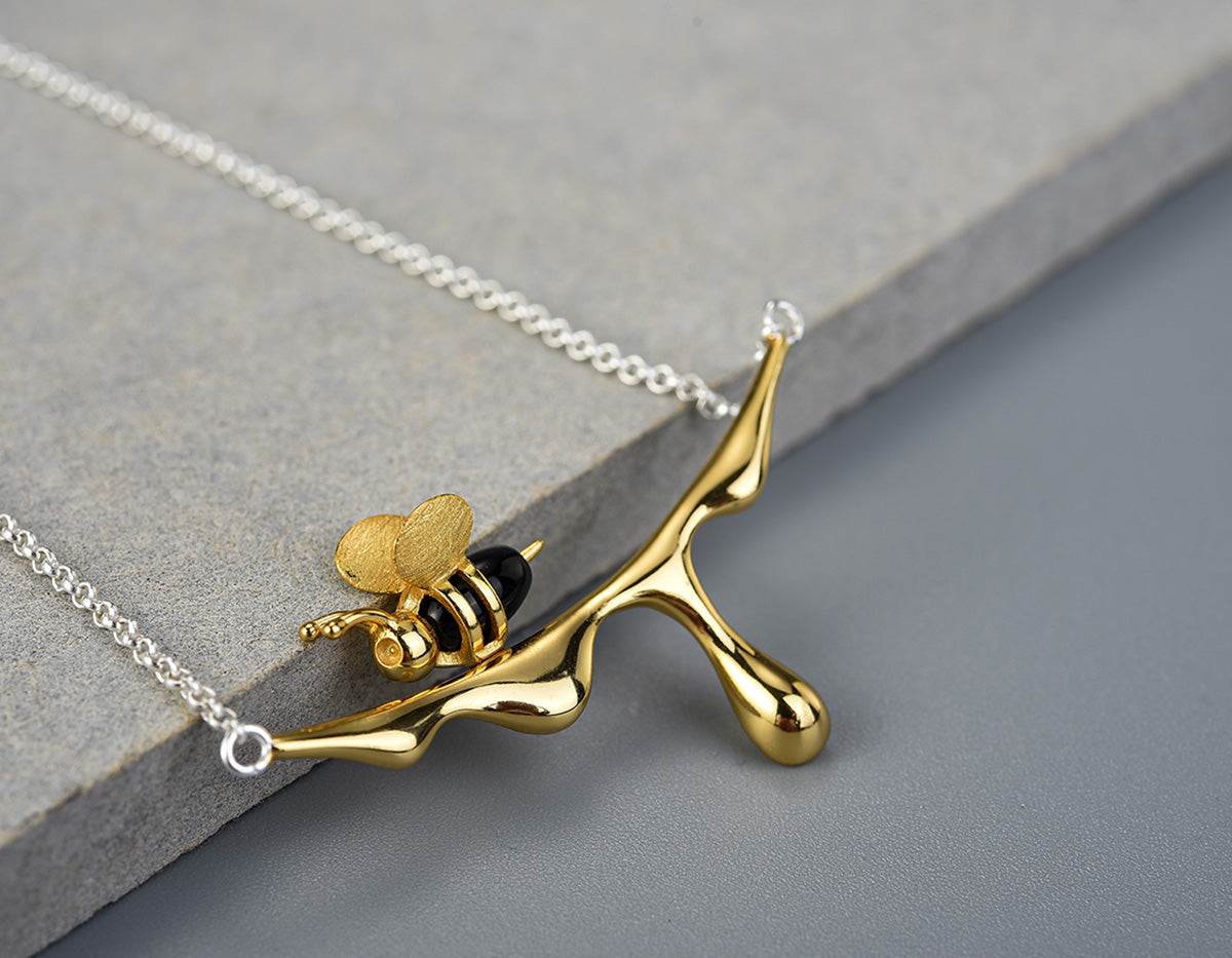 Collier Abeille et Goutte de Miel