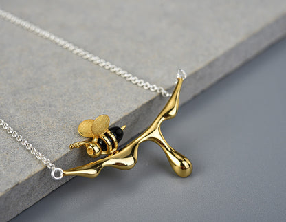 Collier Abeille et Goutte de Miel