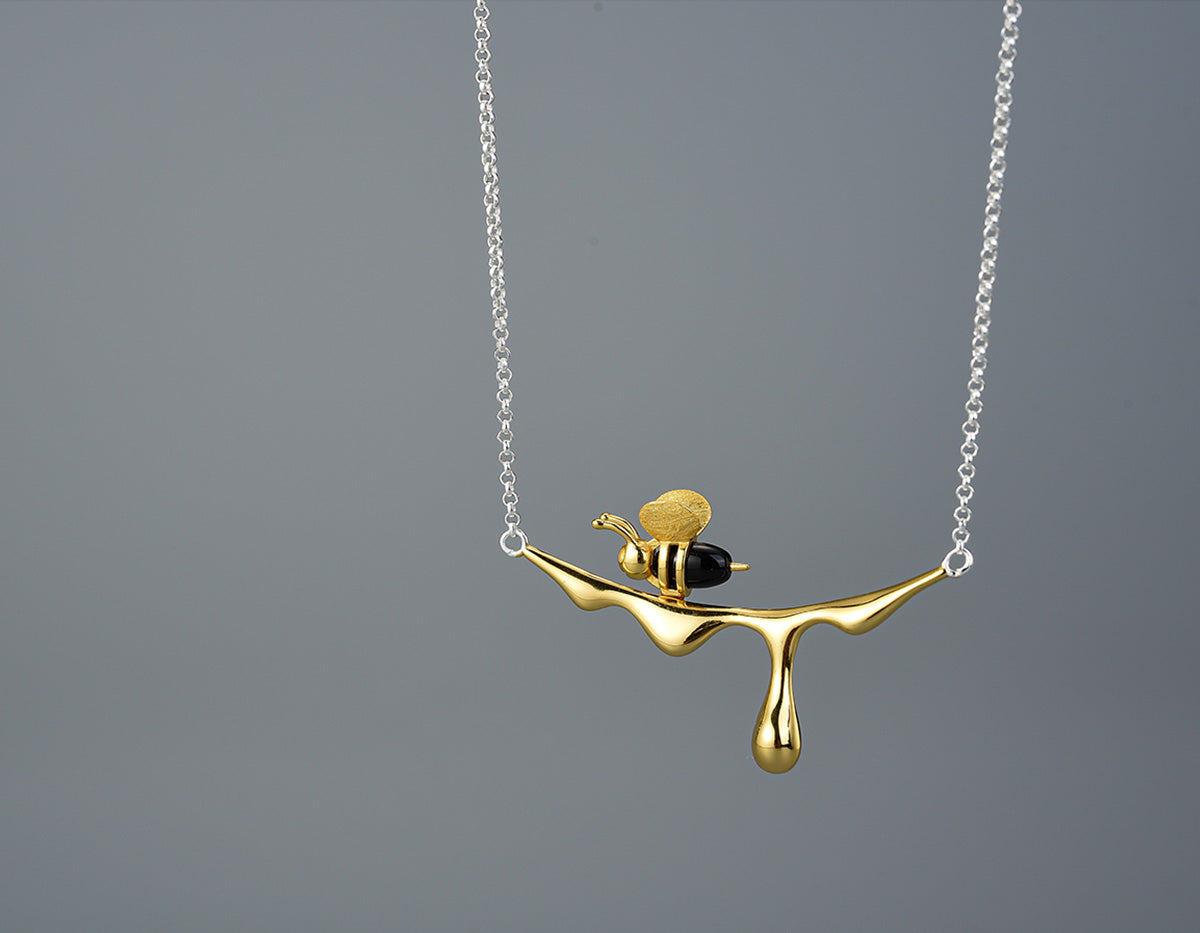 Collier Abeille et Goutte de Miel