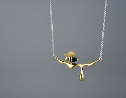 Collier Abeille et Goutte de Miel