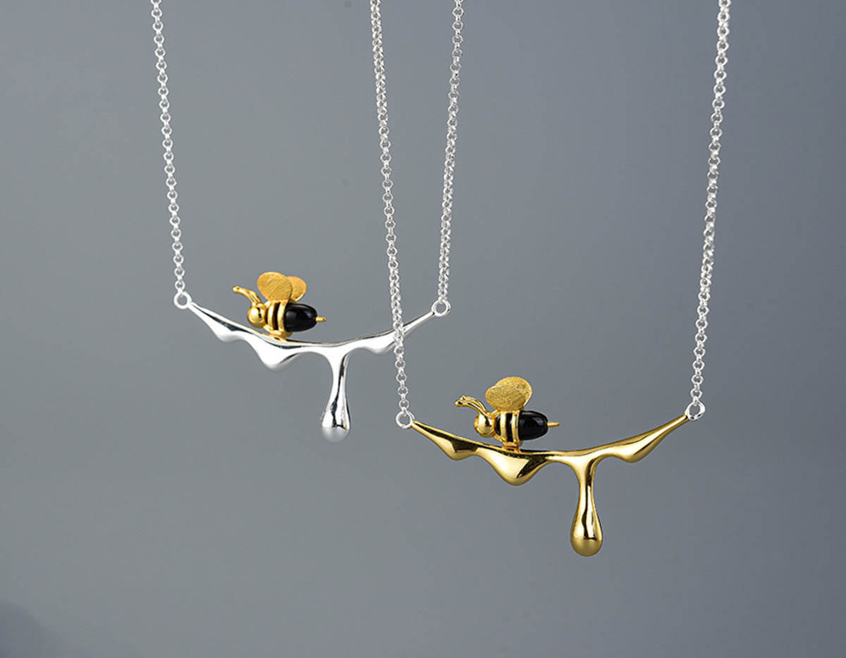 Collier Abeille et Goutte de Miel