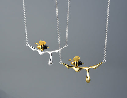 Collier Abeille et Goutte de Miel