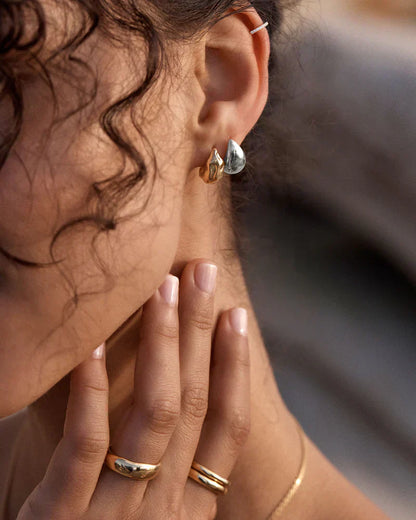 Boucles d'oreilles Mato Drop | Or Blanc