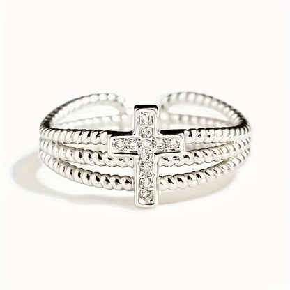Bague réglable à 3 couches entrelacées