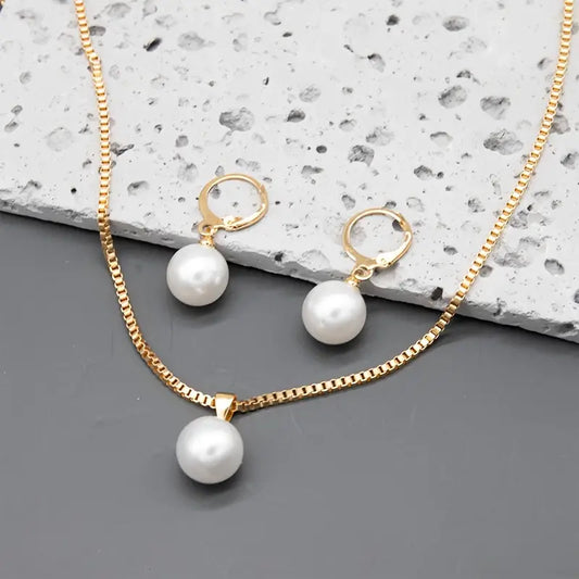 Set de Bijoux Perles Golden Grace | Or
