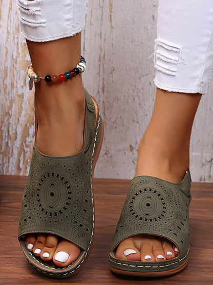 Laura – Sandales vintage avec imprimé ethnique pour femme