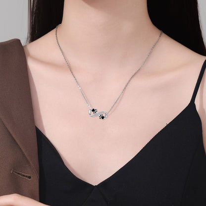 Collier Empreinte Patte Infini avec Zircone
