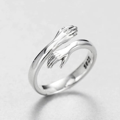 Bague étreinte ajustable en argent