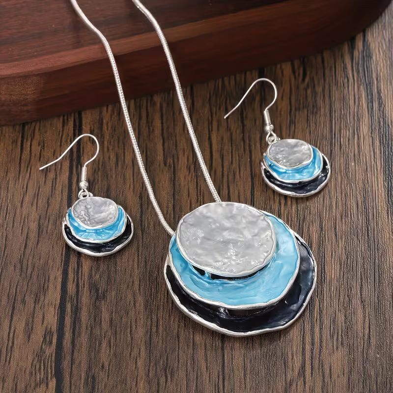 Ensemble collier et boucles d'oreilles bohème émaillé