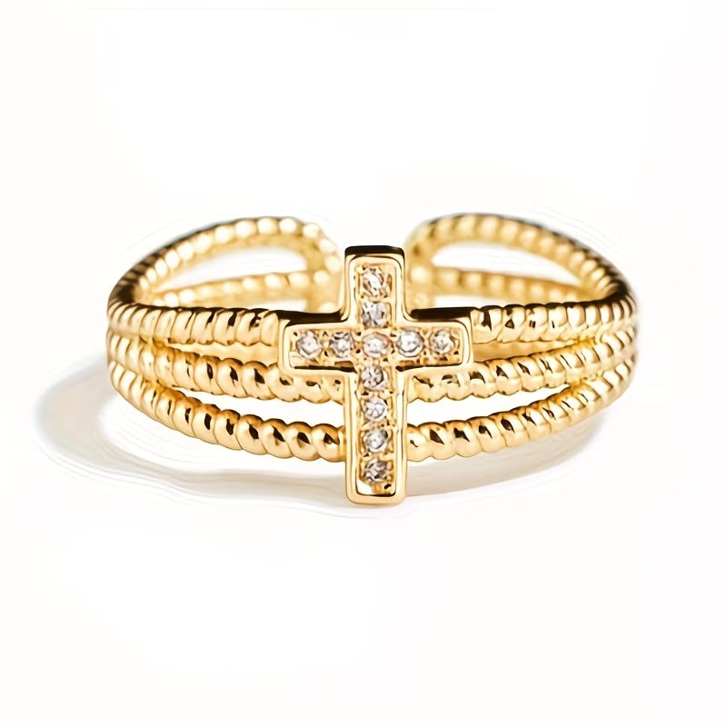Bague réglable à 3 couches entrelacées
