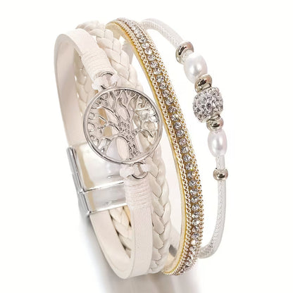 Bracelet élégant multicouche arbre de vie