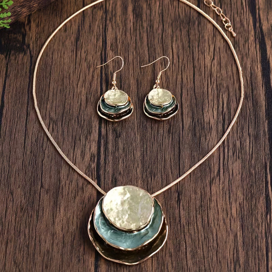 Ensemble collier et boucles d'oreilles bohème émaillé