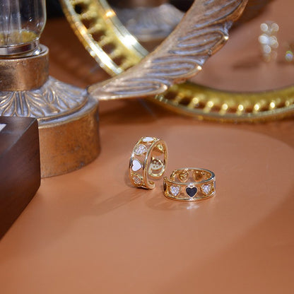 Bague cœur ouvert incrustée de zircones