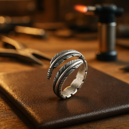 Plume d'un Ange - Bague Commémorative Réglable