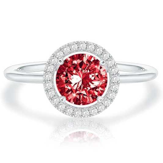 Crimson Glow Bague Promesse Rubis | Or Blanc