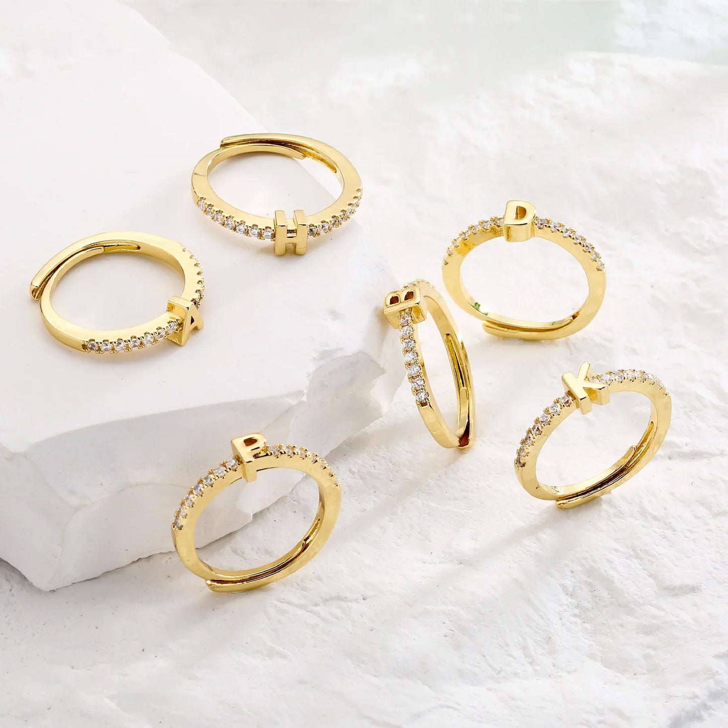 Bague personnalisable ajustable avec initiale