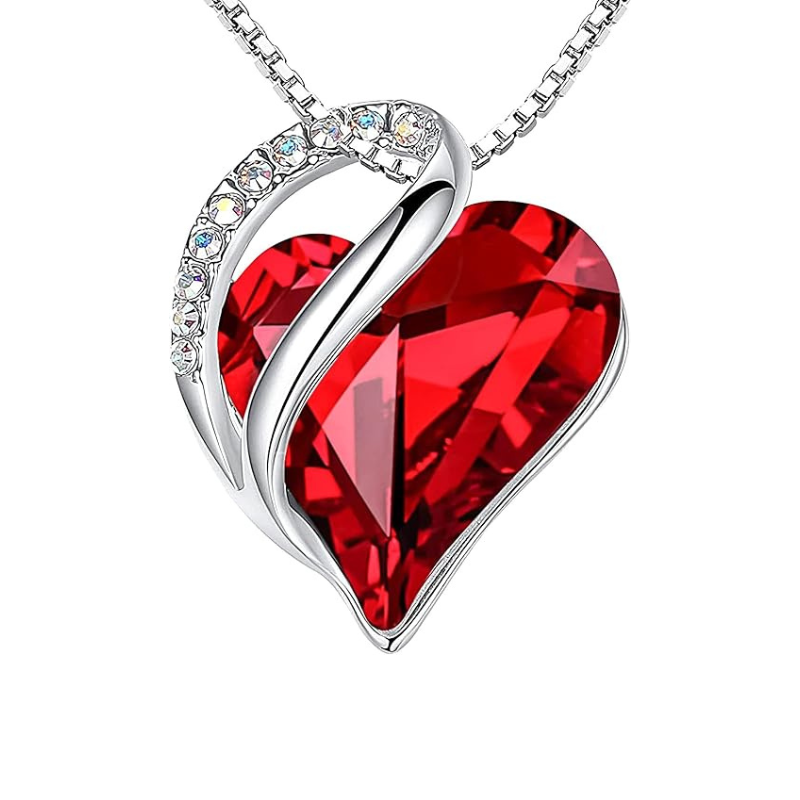 Infinity Heart Boucles d'Oreilles Rubis | Or Blanc