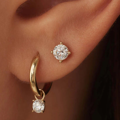 Boucles d'oreilles avec Pierre Larmes de Lune | Or