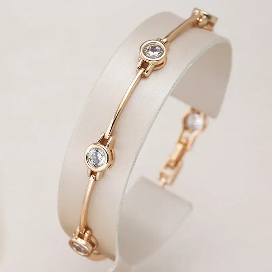 Élégant bracelet avec zirconias en or