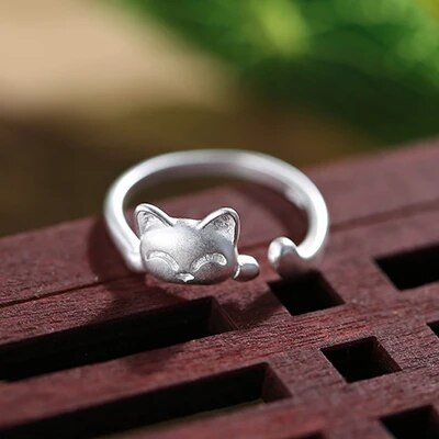 Bague Chat Argent Vintage