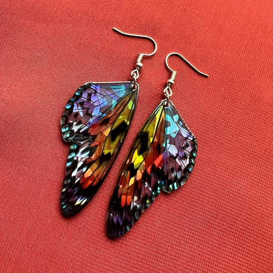 Boucles d'oreilles Vintage Ailes de Papillon Colorées