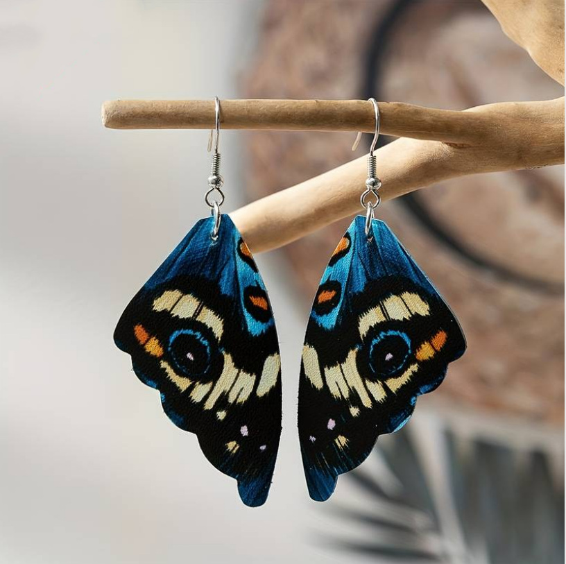 Boucles d'oreilles Vintage Ailes de Papillon Exotique