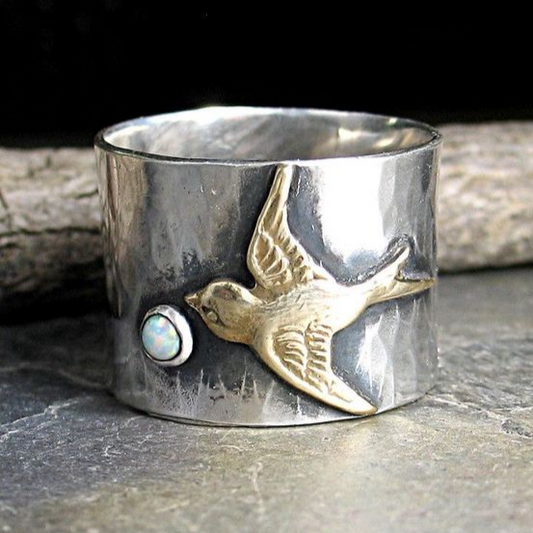 Bague Argent Colibri Vintage