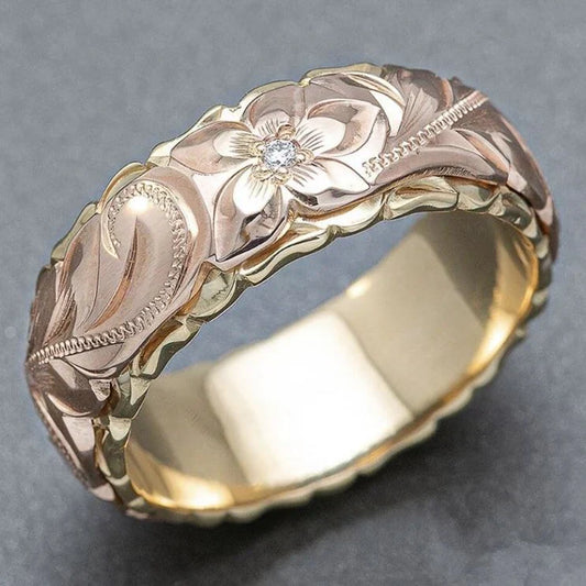 Bague Vintage Fleur de Rose en Or