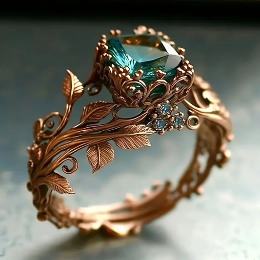Bague Nature en Cristal Vert