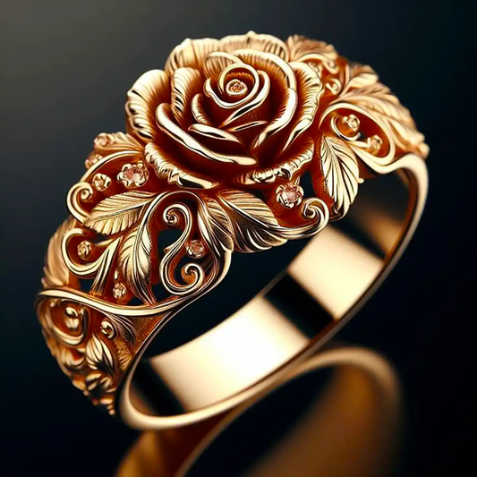 Bague fleur en or